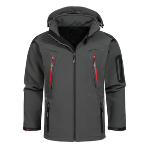 Elegante nueva chaqueta de invierno con cremallera de ajuste relajado único, chaqueta Softshell para hombres, chaqueta pesada transpirable aislada de tendencia - Product Image 5