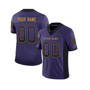 Custom <b>Men's</b> <b>Black</b> Football Jersey V-Neck Mesh Breathable Sublimated Print Team Name Any Name Short Sleeve Adult 100% Polyester - Product Image 2