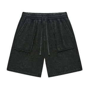Vente en gros en ligne Short décontracté en éponge française pour hommes Short en coton avec cordon de serrage Short pour hommes Lavage à l'acide Short d'été pour hommes 2025 - Product Image 4