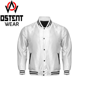 Vente en gros de veste bouffante en laine légère de grande taille pour hommes design personnalisé bombardier de baseball mince d'hiver à col montant - Product Image 5