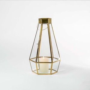 Iron Metal <b>Candle</b> Holder and Lantern With Beautiful Gold Colour Creative Design for <b>Dinner</b> & Room Decor - Product Image 1