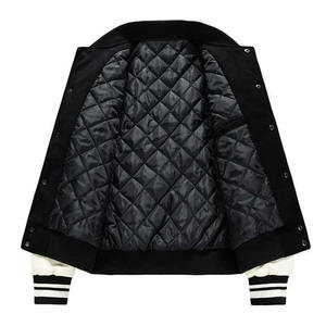 Custom Logo Wholesale Manufacturer Blank <b>Jacket</b> Men Baseball <b>Varsity</b> <b>Jacket</b> Woolen with Leather Sleeve Casual Coat - Product Image 6