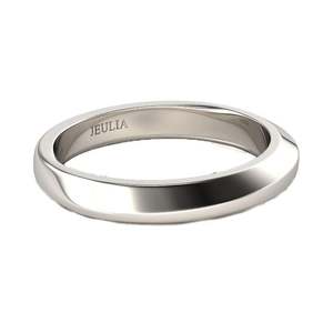 Jeulia Rhodium Plated Sterling Silver Men's Geometric <b>Plain</b> Band - Product Image 1