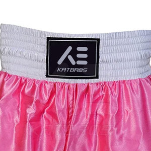 กางเกงชกมวยสีชมพู KATBROS รุ่น Unisex ทรงปกติ ผ้าสเตรช 140 กรัม โพลีเอสเตอร์ย้อมสีพื้น สำหรับศิลปะการต่อสู้ แบบสั้นสำหรับผู้ใหญ่ - Product Image 5