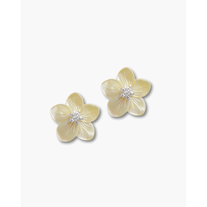 Boucles d'oreilles fleur de cerisier plaquées rhodium - Product Image 2