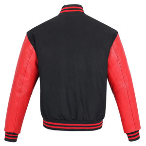 Top qualité 100% laine corps et cuir manches contrastées col rond boutonné varsity vestes formation porter des manteaux chauffants unisexe - Product Image 2