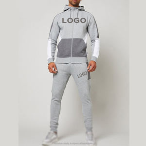 Ropa deportiva cómoda de algodón para hombre al por mayor, logotipo personalizado, longitud completa, cremallera dividida, teléfono, canguro, bolsillo, conjunto de ropa de entrenamiento - Product Image 2