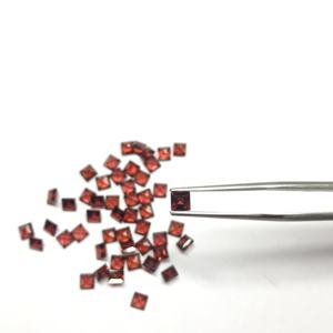 IGI Certificado AAA Grado Facetado Calibrado 4mm Cuadrado Natural Granate Rojo Semipreciosa Fabricación de joyas sueltas Precio al por mayor a granel - Product Image 2