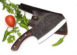 Offre Spéciale 7 pouces à haute teneur en carbone forgé à la main couperet couteau de boucher hachoir cuisine extérieure Chef couteau serbe couperet - Product Image 3