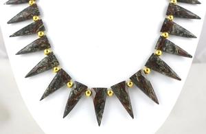 13 \ "Natural ágata jaspe facetado triángulo Briolette cuentas mujer joyería regalo collar piedra cuentas 10x25-11x28 MM - Product Image 3