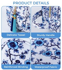 Sac de rangement pour tuiles de mahjong de style américain, léger, imperméable, avec fermeture éclair et poignée, capacité de 166 tuiles, 9,4x6,2x4,3 pouces - Product Image 4