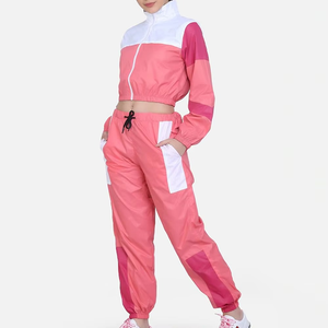 Ensemble de survêtements zippés à blocs de couleurs pour femmes, tenue décontracté, coupe régulière, hiver, ensemble de survêtements en coton confortable - Product Image 3