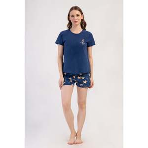 KADIN LYC SUPREM O YAKA REGLAN KISA KOL ETEGI OVAL SORT TAKIM - 1193INDIGO - 1193อินดิโก - Product Image 1