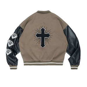 Nouveau Top vente hommes Satin Varsity vestes 100% Polyester Satin Bomber veste Slim Fit à capuche col montant toile tissu nouveau Style - Product Image 4