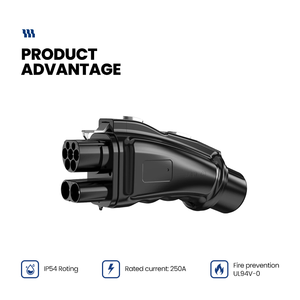 อะแดปเตอร์ชาร์จเร็ว DC แบบพกพา มาตรฐานยุโรประดับไฮเอนด์ รุ่นใหม่ สำหรับ Tesla 250A 1000V ความต้านทานการสัมผัสต่ำ IP54 รองรับ CCS2 GBT/J1772 - Product Image 4