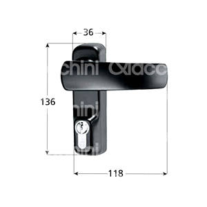 Manija con Cilindro Ignífugo para Barra Antipánico, Modelo de Control Externo Pintado 320353 - Product Image 1