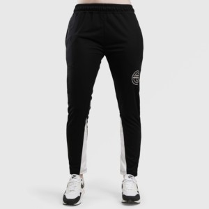 Pantalon taille haute Zinnia avec décoration à rayures latérales, couleur noire - Product Image 3