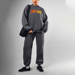 Conjunto de sudadera y Jogger de hombro caído de algodón 100% al por mayor para mujer, ropa informal de invierno, Conjunto de jogging personalizado de 2 piezas para mujer - Product Image 4