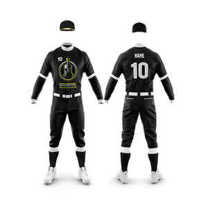 Jersey de béisbol con botones sublimados de poliéster personalizado con pantalón de tercer cuarto, proveedor de uniformes de béisbol personalizados en Pakistán - Product Image 4