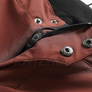 KATBROS INDUSTRY <b>Men</b> Fitted Regular Fit Breathable Quick Dry Cycling Pants Long Length 100% Cotton <b>Red</b> Logo at Waist - Product Image 2