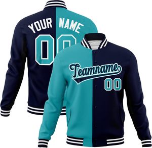 Chaqueta de béisbol Varsity de lana personalizada de alta calidad, conjunto de bombardero ligero de cuero de invierno con letras divididas para hombres, talla XL para jóvenes - Product Image 4