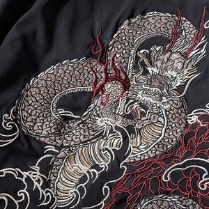 Veste bomber de rue en gros pour hommes, veste bomber personnalisée avec broderie de dragon pour hommes, veste de mode automne pour hommes, veste hip hop - Product Image 4