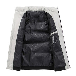 Veste d'hiver de haute qualité pour hommes avec logo personnalisé Tissu léger à col à capuche en duvet rembourré pour temps froid Couleur noire - Product Image 3