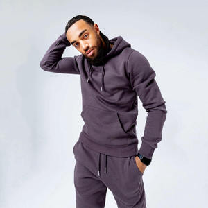 Men's <b>Slim</b> Fit Full Winter Heavyweight 100% Cotton Tracksuit Comfortable Trendy Solid Pattern Hooded Collar Breathable Plus Size - Product Image 6