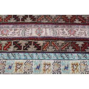 Alfombra Pequeña Vintage de 2.8x5.1 pies, Alfombra de Lana Turca con Estampado Animal Rojo - Product Image 5