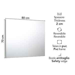 Espejo de Pared Reversible de 80 cm de Alto y 70 cm de Ancho - Product Image 4