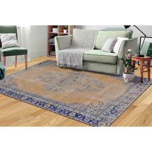 พรมสีน้ำเงินเข้ม, พรมพิมพ์ลาย, พรมเหรียญ, พรมตกแต่งบ้านไร่, พรม goblen - Product Image 1