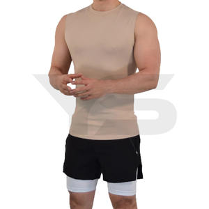 Camiseta sin mangas de algodón informal para hombre al por mayor de alta calidad 240g sin mangas transpirable cuello redondo Fitness camiseta sin mangas suelta - Product Image 2