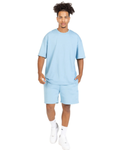 Camiseta de gran tamaño gruesa con hombros caídos para hombre con conjunto corto para hombre - Product Image 4