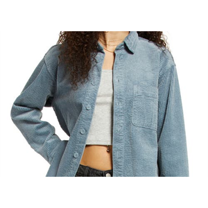 BP. Camicia Casual in Velluto a Coste Elasticizzato con Bottoni, Taglia XS, Blu Citadel - Unisex - Product Image 2