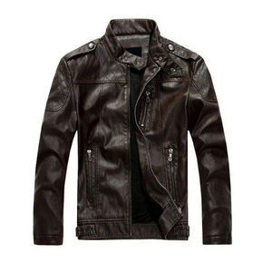 <b>New</b> Design Hot Sale Men's Leather Jacket Casual Wear Leather Riding Jackets Winter Leather Outdoor Warm Jackets - Product Image 2