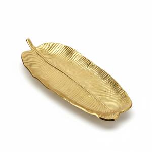 ถาดใส่ของตกแต่งรูปใบตองอะลูมิเนียมสีทองหรูหรา ของตกแต่งบ้าน ของตกแต่งโต๊ะอาหาร ของตกแต่งร้านอาหาร ของตกแต่งโรงแรม - Product Image 1