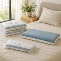 Oreiller cervical en mousse à mémoire de forme avec housse douce et ventilée, soulage la raideur du cou, expédition sous vide quotidienne