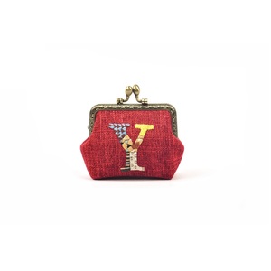 Bolsa de cáñamo de moda de Vietnam, cierre de prensa grande bordada con letra del alfabeto y encuadernación de cobre, al mejor precio, venta al por mayor - Product Image 1