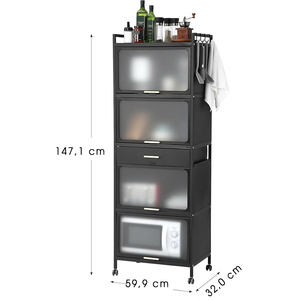 Armario de despensa de cocina, armario de almacenamiento de despensa de cocina para cocina, sala de estar y comedor - Product Image 3