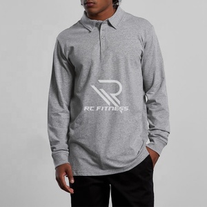 เสื้อโปโลแขนยาวผ้าโพลีเอสเตอร์ ปักโลโก้ได้ตามสั่ง สำหรับผู้ชาย เสื้อยืดโปโลเปล่า - Product Image 5