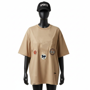 T-shirt oversize pour femme en coton jersey simple de qualité supérieure, ton neutre, streetwear, logo personnalisé, t-shirt oversize en coton pour femme - Product Image 6