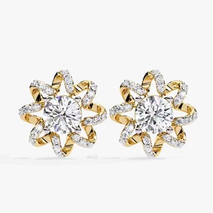 Boucles d'oreilles en diamant avec dos vissé en or 14 carats, parfaites pour les magasins de cadeaux de luxe, les chaînes de bijoux et les événements de mariage - Product Image 6
