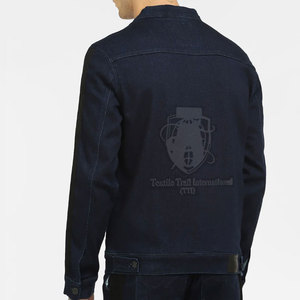 Veste en jean pour homme, logo sur le devant, boutonnée, écologique et respirante, prix bas, veste en jean tendance pour homme - Product Image 3