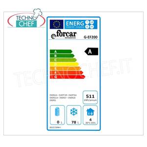 Congelador Forcar de 130 Litros, Fijo, con Evaporación Estática, Estantes Rejillados, Temperatura Controlada Equipos de Refrigeración para Cocinas Comerciales - Product Image 1