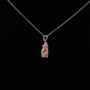 Colgante Personalizable de Oro Sólido de 14 Quilates con Pequeño Diamante Rosa Ovalado Cultivado en Laboratorio, Chapado en Oro de 14K, para Todas las Ocasiones, Fiestas, Regalos para Mujeres - Product Image 3