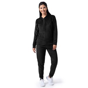 Survêtement en coton personnalisé de haute qualité pour femmes, sweat à capuche zippé imprimé et bas de jogging avec ensemble de vêtements deux pièces de style décontracté - Product Image 6