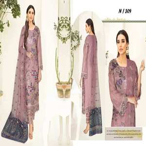 Venta en trajes paquistaníes de 3 piezas de marca pakistaní con elegante bordado de Ramsha Fashion Designers Vestido pakistaní para fiesta - Product Image 1