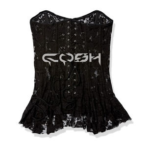 Corsé de malla floral negro sexy para fiesta y uso diario con cierre frontal tipo busk - Product Image 6