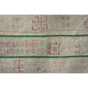 Alfombra moderna de lana beige, diseño de patchwork turco de 1.4x3.2ft, para decoración de sala de estar o respaldo de látex para pasillos - Product Image 5