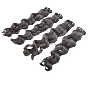 Cabello Humano Virgen Remy de Primera Calidad, Ondulado, 100% Natural, Color Negro Indonesia, Doble Trama a Máquina - Product Image 6